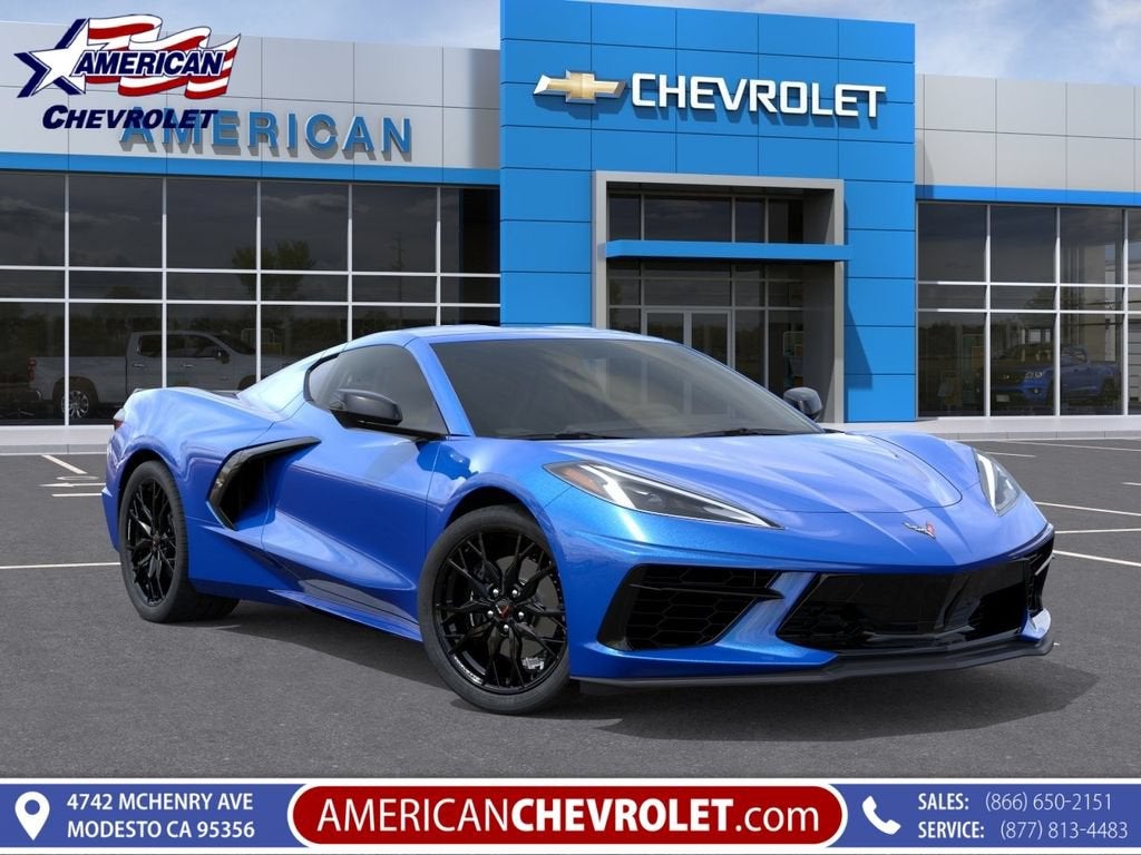 2026 Chevrolet Corvette Stingray 1LT in Riptide Blue Metallic — front three-quarter view