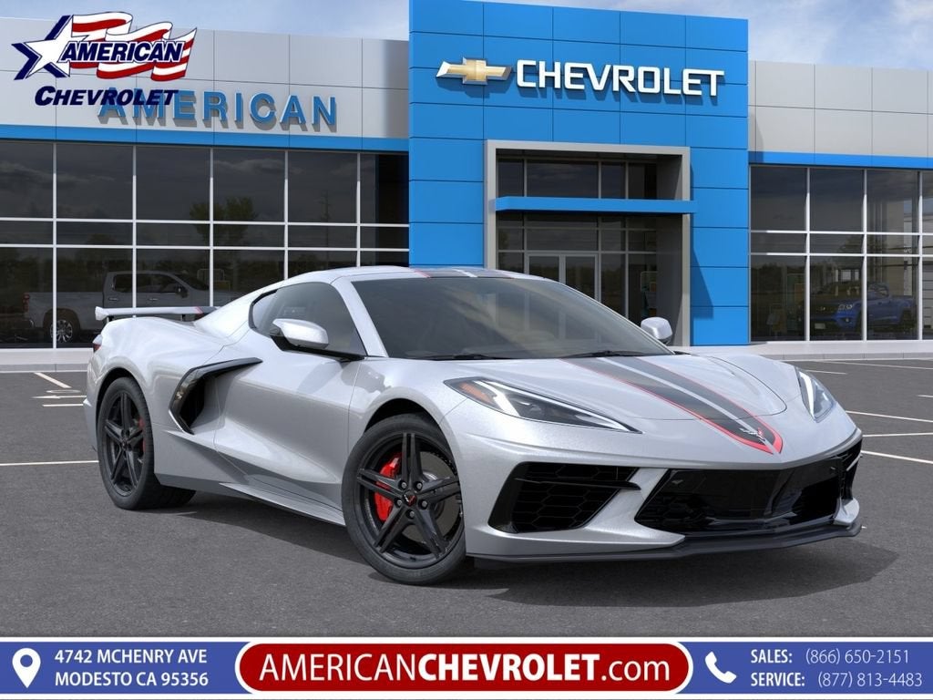 2026 Chevrolet Corvette Stingray 2LT in Blade Silver Metallic — front three-quarter view