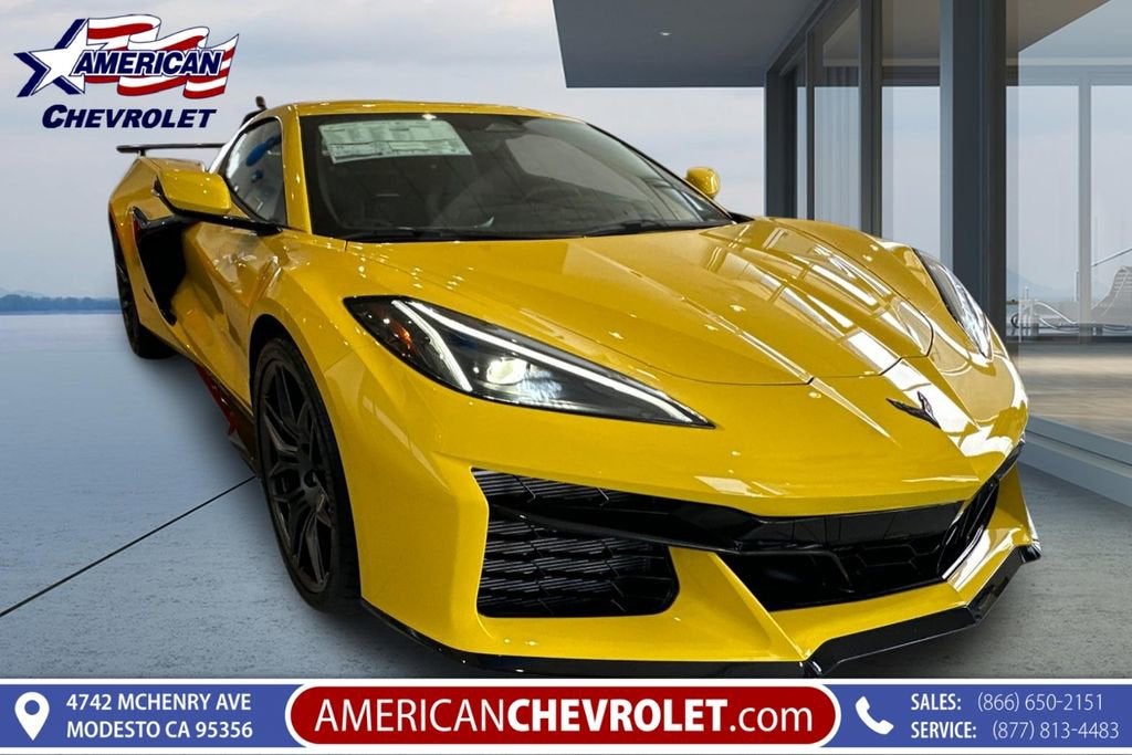 2026 Chevrolet Corvette Z06 1LZ in Competition Yellow Tintcoat Metallic — front three-quarter view