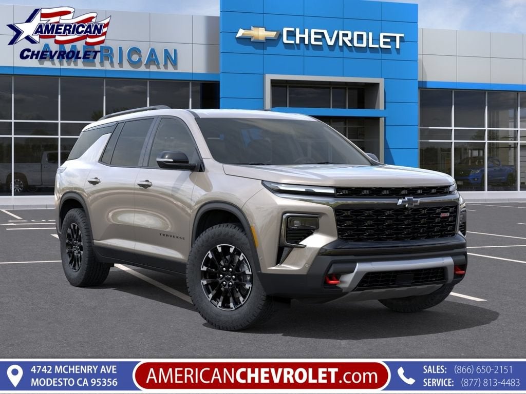 2026 Chevrolet Traverse Z71 in Sandstone Gray — front three-quarter view