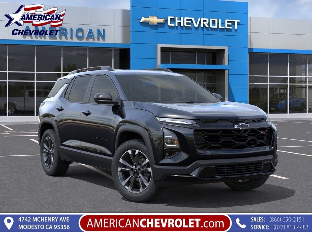 2027 Chevrolet Equinox FWD RS in Mosaic Black Metallic — front three-quarter view