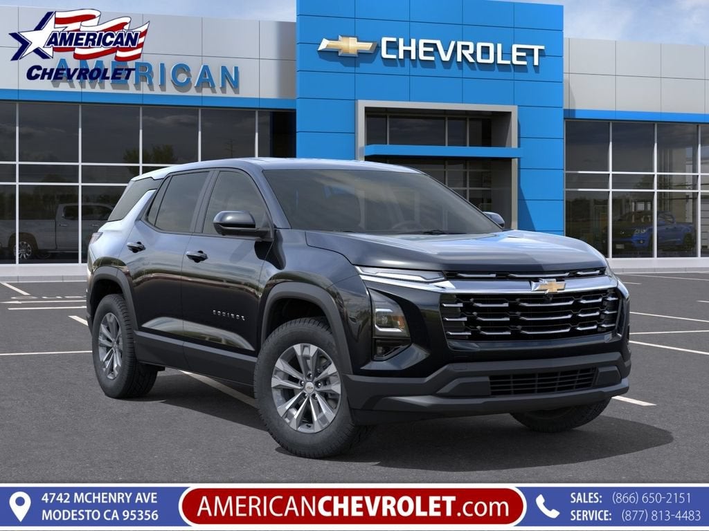 2026 Chevrolet Equinox LT in Mosaic Black Metallic — front three-quarter view