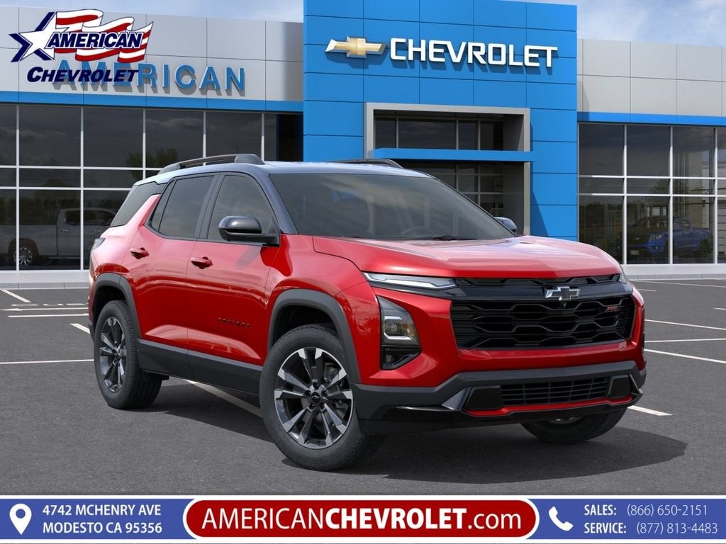 2026 Chevrolet Equinox RS in Radiant Red Tintcoat — front three-quarter view