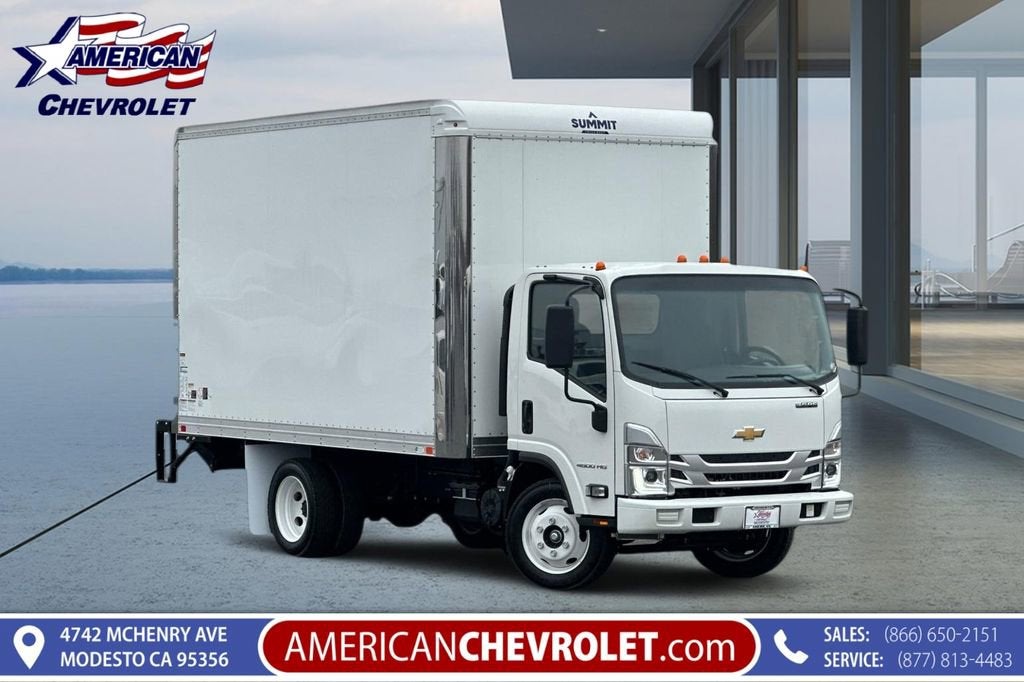 2025 Chevrolet Low Cab Forward 4500 HG Base in Arc White — front three-quarter view