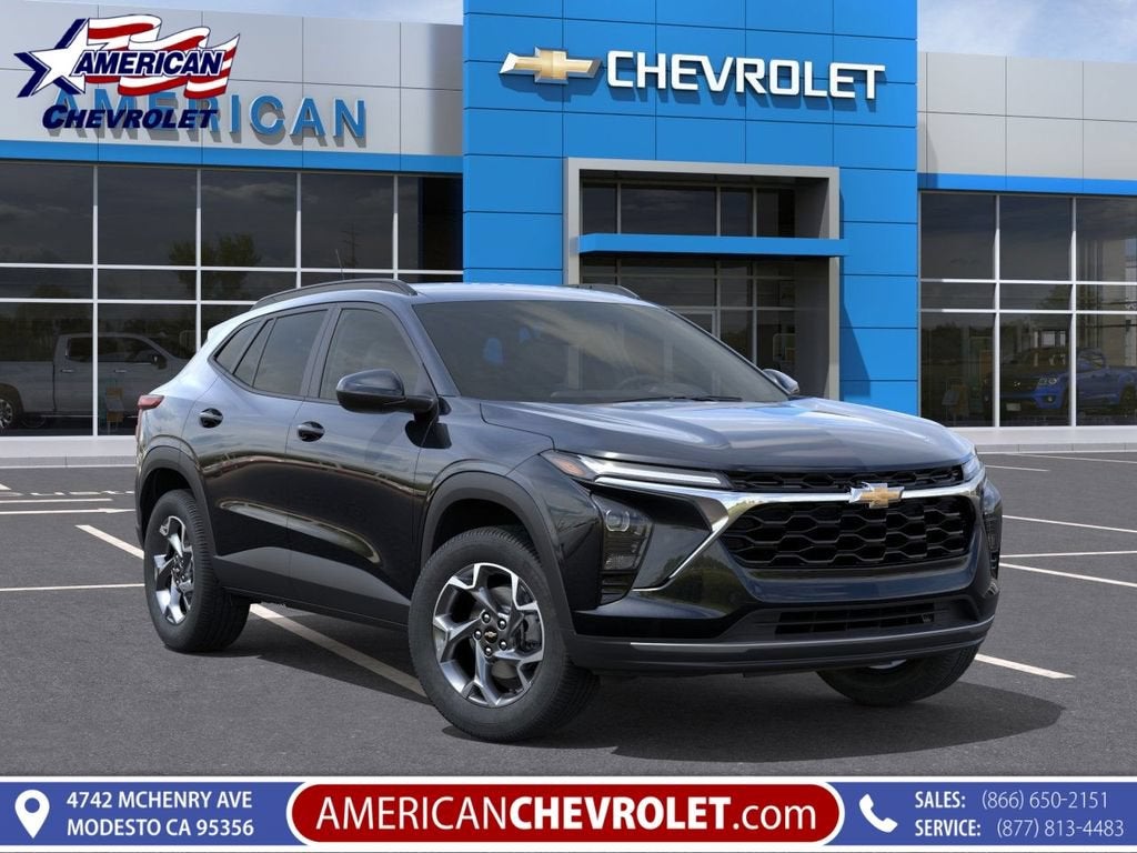 2026 Chevrolet Trax LT in Mosaic Black Metallic — front three-quarter view