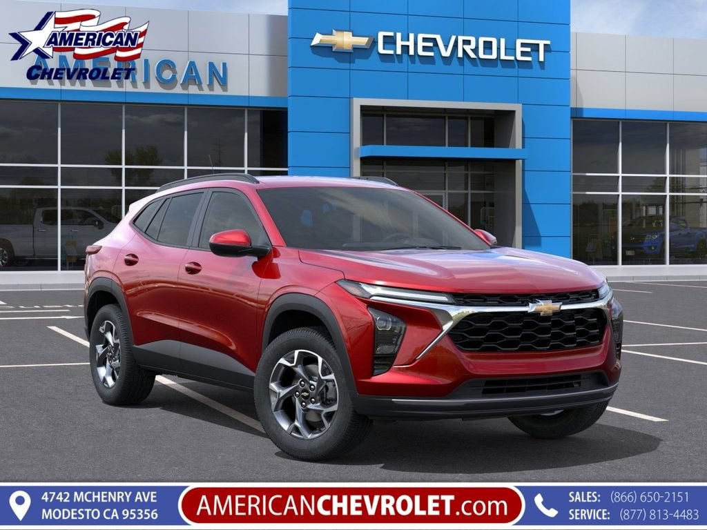 2026 Chevrolet Trax LT in Apex Red — front three-quarter view