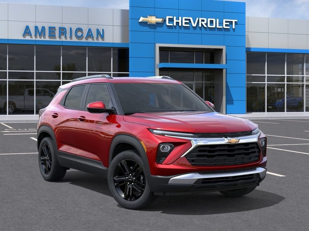 2026 Chevrolet Trailblazer LT in Apex Red — front three-quarter view