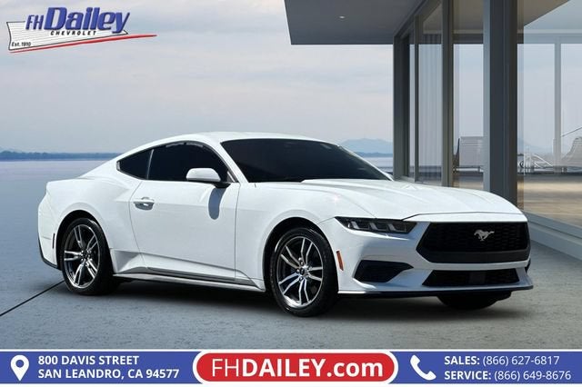 2024 Ford Mustang EcoBoost in Oxford White — front three-quarter view