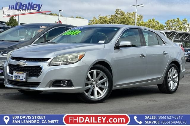 2015 Chevrolet Malibu LTZ in Silver Ice Metallic — front three-quarter view