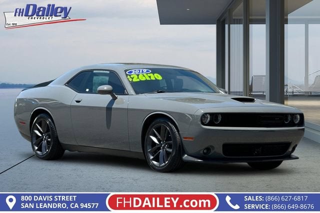 2019 Dodge Challenger GT in Destroyer Gray — front three-quarter view