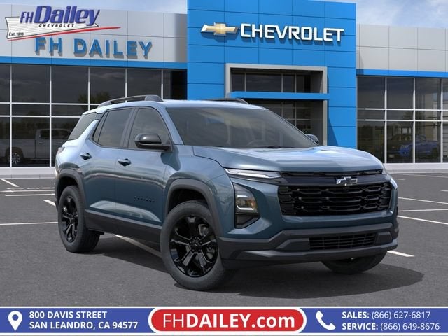 2027 Chevrolet Equinox FWD LT in Lakeshore Blue Metallic — front three-quarter view