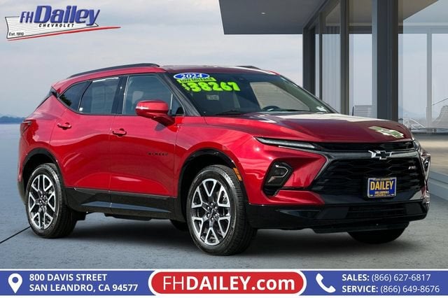 2024 Chevrolet Blazer RS in Radiant Red Tintcoat — front three-quarter view