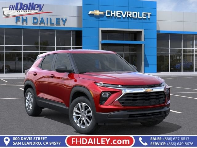 2026 Chevrolet Trailblazer LS in Apex Red — front three-quarter view